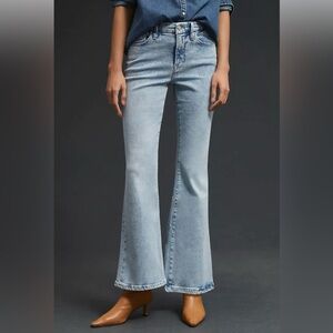 Anthropologie X Good American Petite Flare Jeans Light Wash NWT